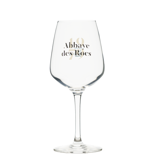 Afbeelding glas abbaye des rocs op voet 33cl